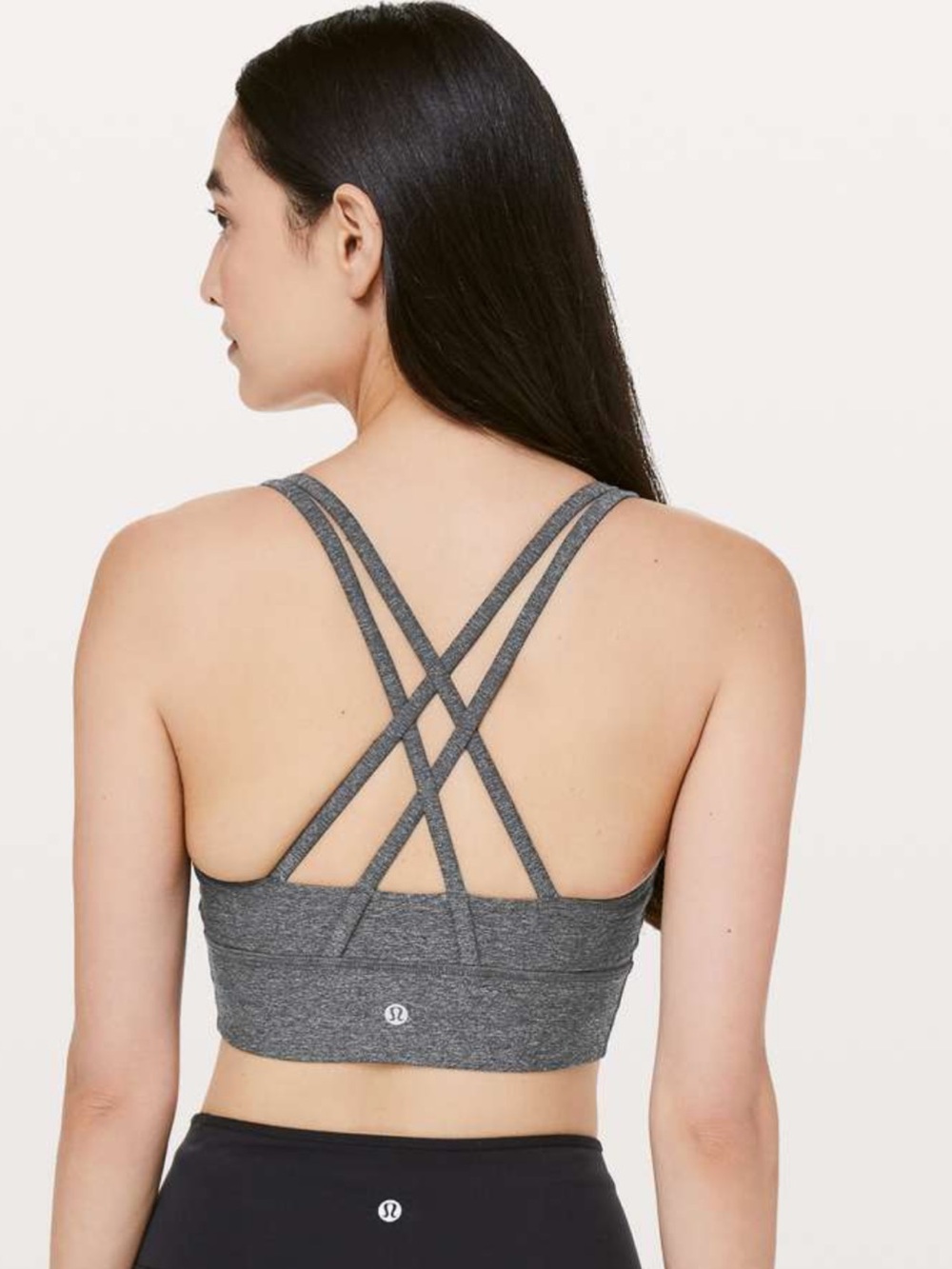 Lululemon Women’s Energy Bra *Long Line Heathered Black Size 2 NWOT
